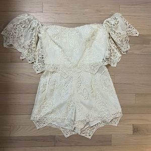 Saylor - White Lace Romper